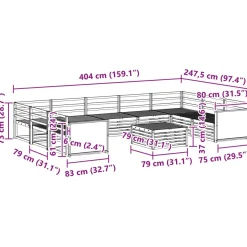 vidaXL Outdoor-Sofagarnitur 10 stk. Natur Massivholz Akazie