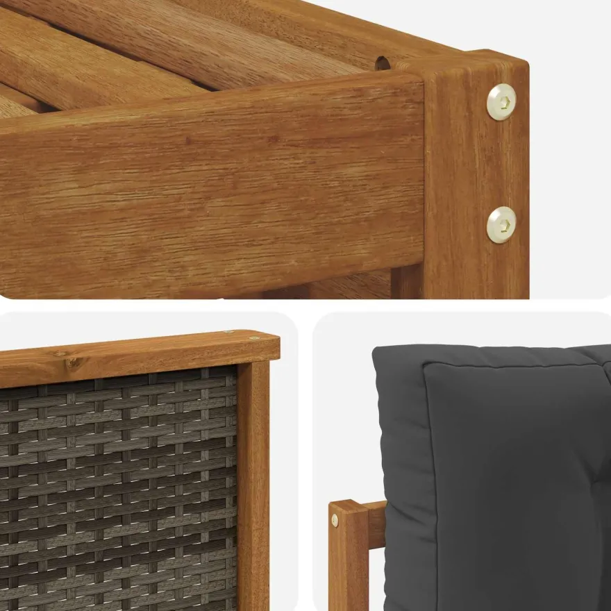 vidaXL Outdoor-Sofagarnitur 8 stk. Natur und Anthrazit