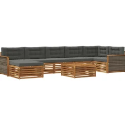 vidaXL Outdoor-Sofagarnitur 8 stk. Natur und Anthrazit