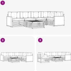 vidaXL Outdoor-Sofagarnitur 6 stk. Natur und Beige Polyester