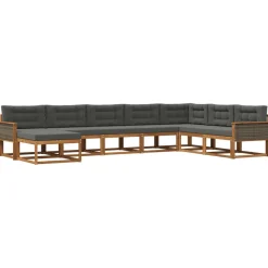 vidaXL Outdoor-Sofagarnitur 8 stk. Natur und Anthrazit