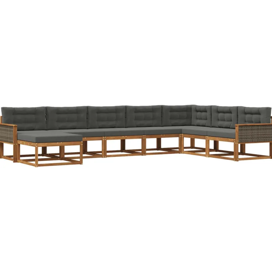 vidaXL Outdoor-Sofagarnitur 8 stk. Natur und Anthrazit