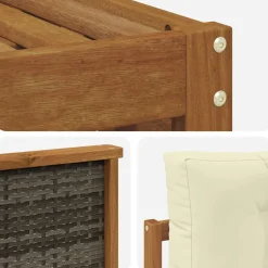 vidaXL Outdoor-Sofagarnitur 7 stk. Natur und Creme