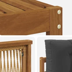 vidaXL Outdoor-Sofagarnitur 4 stk. Natur und Anthrazit