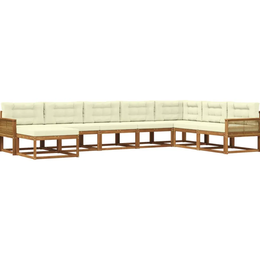 vidaXL Outdoor-Sofagarnitur 8 stk. Natur und Creme