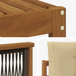 vidaXL Outdoor-Sofagarnitur 7 stk. Natur und Beige