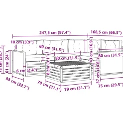 vidaXL Outdoor-Sofagarnitur 5 stk. Natur und Beige Polyester