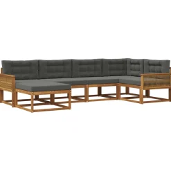 vidaXL Outdoor-Sofagarnitur 6 stk. Natur und Anthrazit