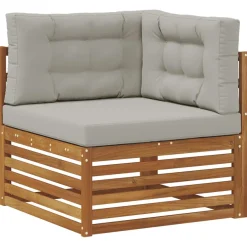 vidaXL Outdoor-Sofagarnitur 4 stk. Natürlich und Hellgrau