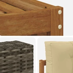vidaXL Outdoor-Sofagarnitur 6 stk. Natur und Beige