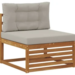 vidaXL Outdoor-Sofagarnitur 7 stk. Natürlich und Hellgrau