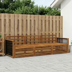 vidaXL Outdoor-Sofagarnitur 3 stk. Natur Massivholz Akazie