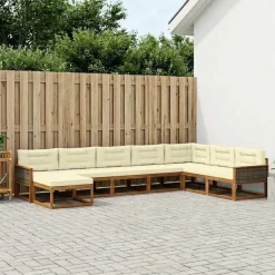 vidaXL Outdoor-Sofagarnitur 8 stk. Natur und Creme