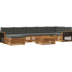 vidaXL Outdoor-Sofagarnitur 8 stk. Natur und Anthrazit