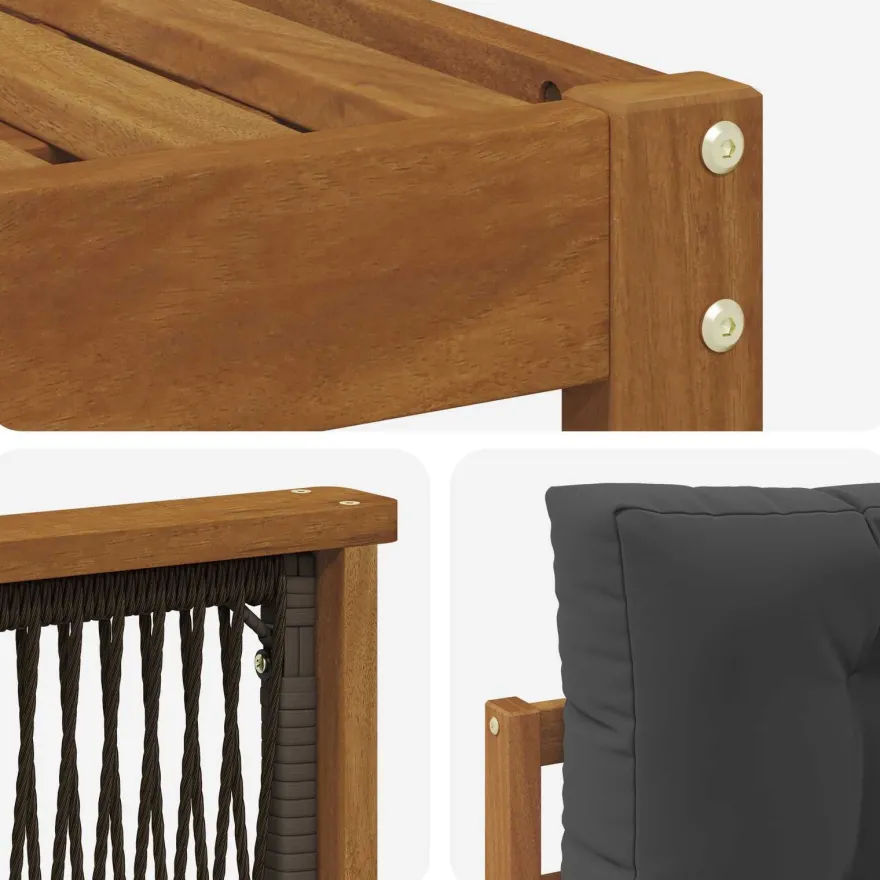 vidaXL Outdoor-Sofagarnitur 8 stk. Natur und Anthrazit