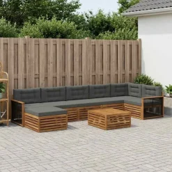 vidaXL Outdoor-Sofagarnitur 8 stk. Natur und Anthrazit