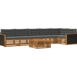 vidaXL Outdoor-Sofagarnitur 7 stk. Natur und Anthrazit Polyester
