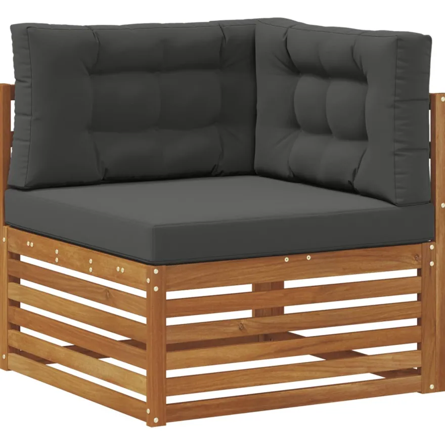 vidaXL Outdoor-Sofagarnitur 7 stk. Natur und Anthrazit Polyester