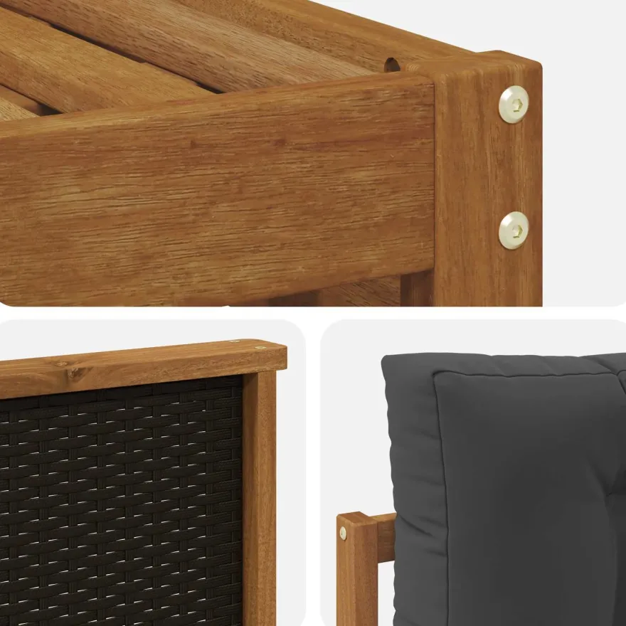 vidaXL Outdoor-Sofagarnitur 7 stk. Natur und Anthrazit Polyester