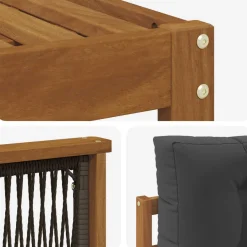 vidaXL Outdoor-Sofagarnitur 5 stk. Natur und Anthrazit
