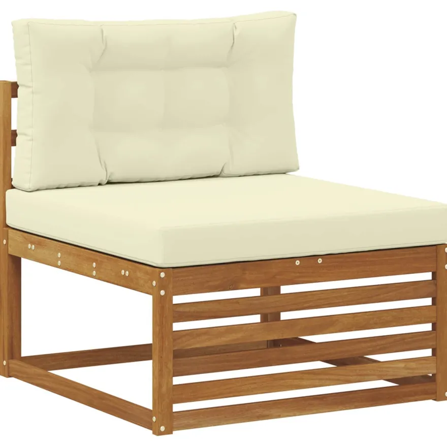 vidaXL Outdoor-Sofagarnitur 6 stk. Natur und Creme Polyester