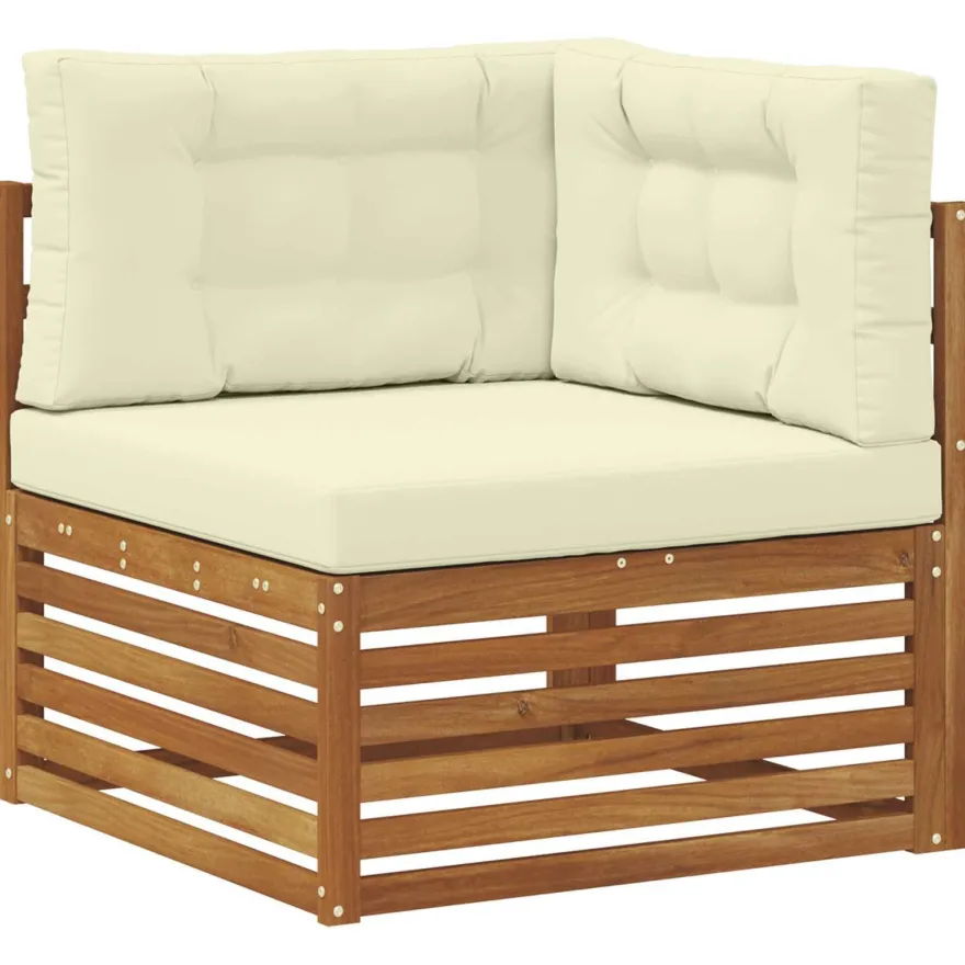 vidaXL Outdoor-Sofagarnitur 6 stk. Natur und Creme Polyester