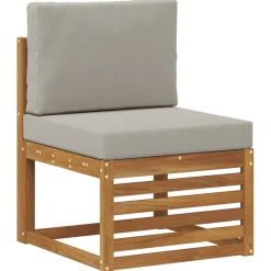 vidaXL Outdoor-Sofagarnitur 7 stk. Natürlich und Hellgrau