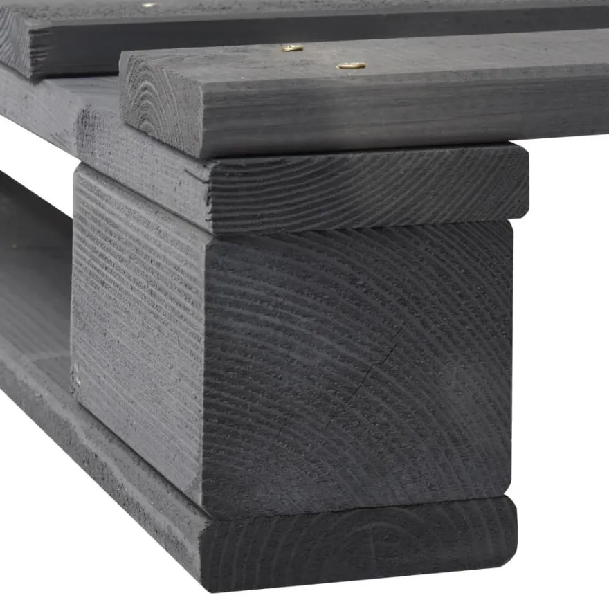 vidaXL Palettenbett Grau Massivholz Kiefer 140×200 cm