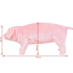 vidaXL Plüschtier Schwein Stehend Plüsch Rosa XXL