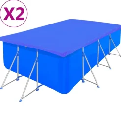 vidaXL Poolabdeckungen 2 Stk. PE Rechteckig 90 g/m² 400x207 cm
