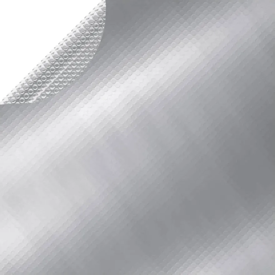 vidaXL Poolabdeckung Silbern 455 cm PE