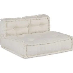 vidaXL Pouf Modular Creme 70x70x54 cm Stoff