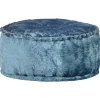 vidaXL Pouf Rund Samt 40x20 cm Blau