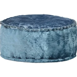 vidaXL Pouf Rund Samt 40x20 cm Blau