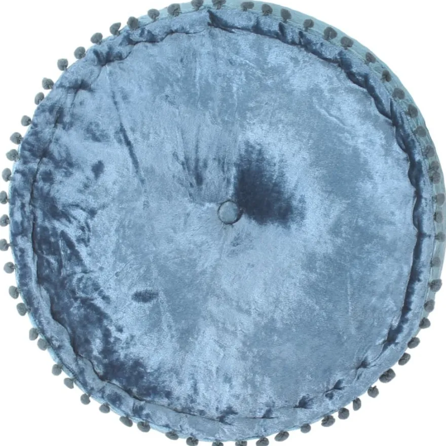 vidaXL Pouf Rund Samt 40x20 cm Blau