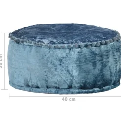 vidaXL Pouf Rund Samt 40x20 cm Blau