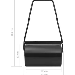 vidaXL Rasenwalze Schwarz 63 cm 50 L