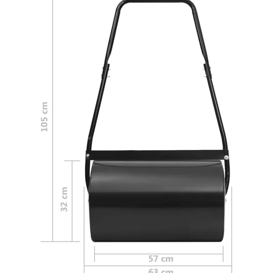 vidaXL Rasenwalze Schwarz 63 cm 50 L