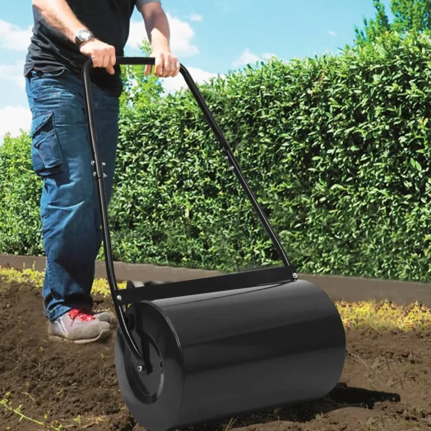 vidaXL Rasenwalze Schwarz 63 cm 50 L