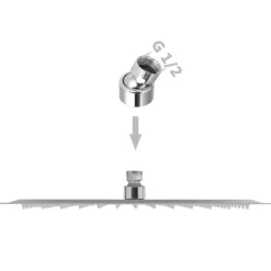 vidaXL Regenbrause Edelstahl 30x30 cm Quadratisch