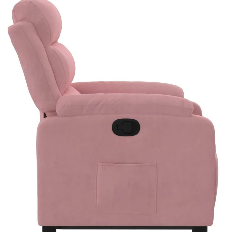 vidaXL Relaxsessel mit Aufstehhilfe Rosa Samt