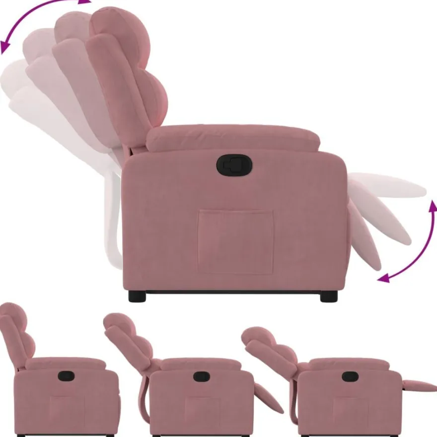 vidaXL Relaxsessel mit Aufstehhilfe Rosa Samt