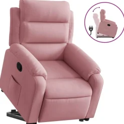 vidaXL Relaxsessel mit Aufstehhilfe Rosa Samt