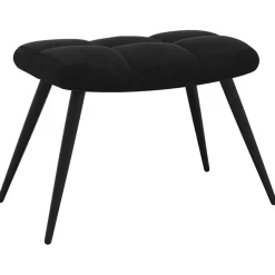 vidaXL Relaxsessel mit Hocker Schwarz Samt