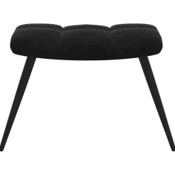 vidaXL Relaxsessel mit Hocker Schwarz Samt