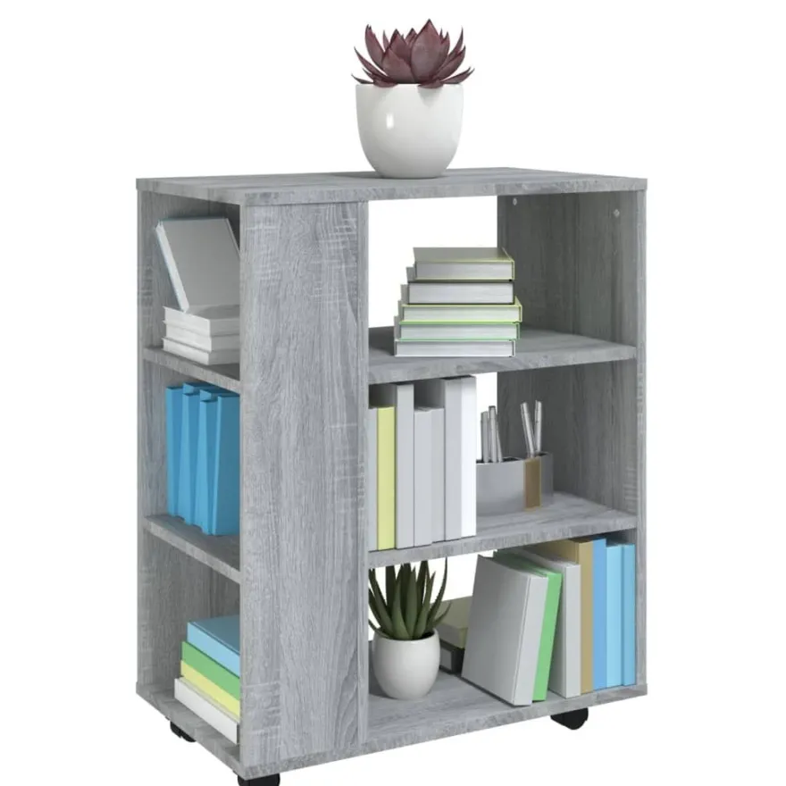 vidaXL Rollschrank Grau Sonoma 60x35x75 cm Holzwerkstoff
