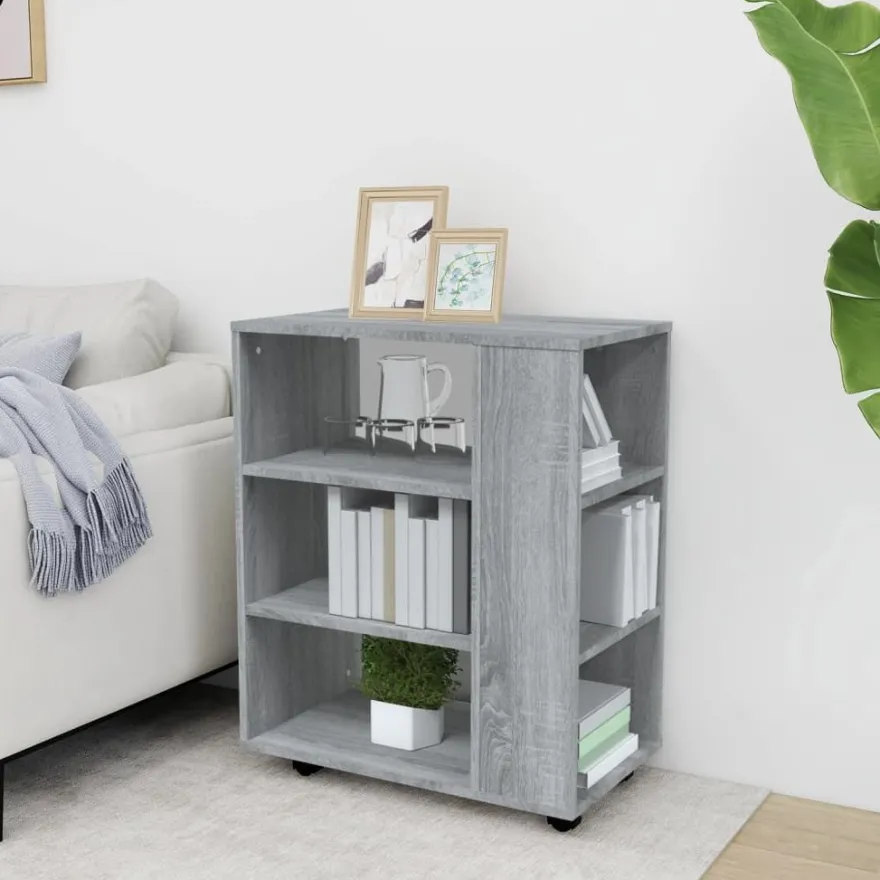 vidaXL Rollschrank Grau Sonoma 60x35x75 cm Holzwerkstoff