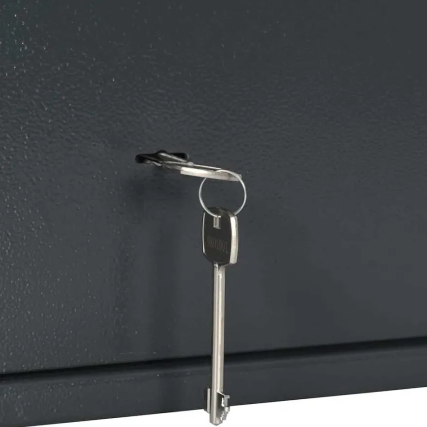 vidaXL Safe Box mit Schloss Dunkelgrau 35 x 25 x 25 cm Stahl