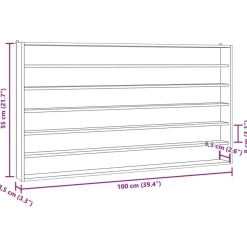 vidaXL Sammlervitrine aus Holz mit 6 Regalen 100x8,5x55 cm