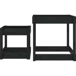 vidaXL Sand-Spieltische 2 Stk. Schwarz Massivholz Kiefer